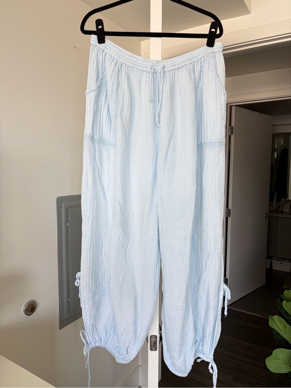 Urban Outfitters Out From Under Side Tie Wide-Leg Gauze Pant Size XL